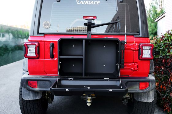 6063 อลูมิเนียม Jeep Wrangler JL JK กล่องเก็บประตูหางสําหรับการเก็บภายนอกนอกถนน