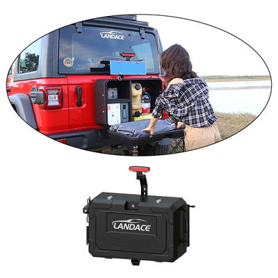 6063 อลูมิเนียม Jeep Wrangler JL JK กล่องเก็บประตูหางสําหรับการเก็บภายนอกนอกถนน