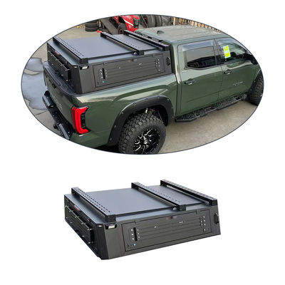 ผงอลูมิเนียมทนทาน แบบแข็ง รถบรรทุก ผ้าคลุมเตียง Tonneau ปิดบัง สําหรับ Toyota Tundra 2023