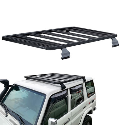 แร็คหลังคาเคลือบผงดําสําหรับ LC79 ความจุ 23.5 กิโลกรัม อลูมิเนียม 4WD สากล