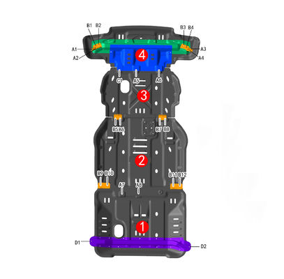 Ram 1500 Skid Plate เครื่องติดตั้งทั่วไป เครื่องป้องกันด้านล่างสําหรับอะไหล่รถยนต์สูง