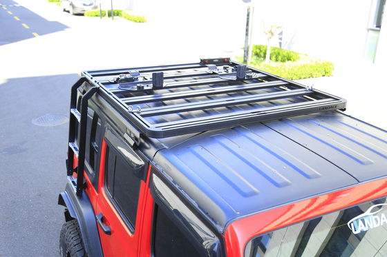 สีดําสากลอะลูมิเนียมหลังคาบันไดการปีนสําหรับรถนอกถนนสําหรับ Jeep Wrangler 4X4