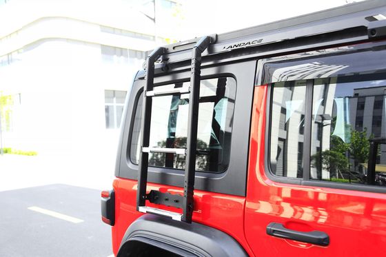 สีดําสากลอะลูมิเนียมหลังคาบันไดการปีนสําหรับรถนอกถนนสําหรับ Jeep Wrangler 4X4