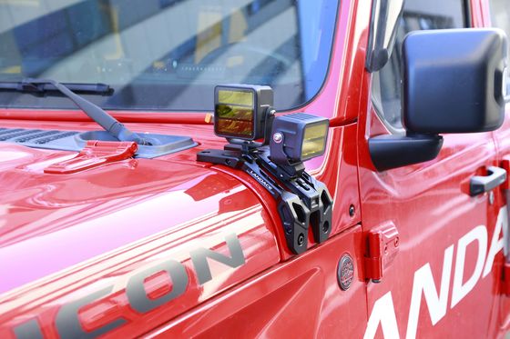 สีดํา แฮร์ด Anodizing A-Pillar แสงบาร์คลุม Mount และ Go Pro Mount Bแร็คet สําหรับ Jeep JL