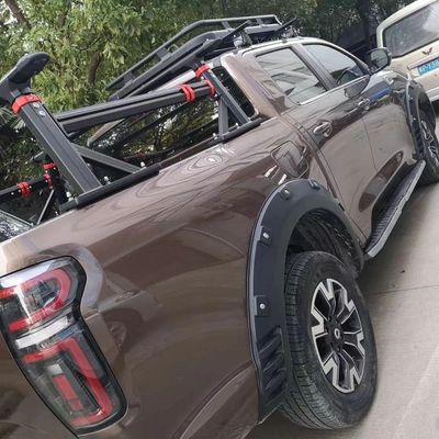 การออกแบบที่ได้รับอนุญาต IP สวยงาม อลูมิเนียม ดํา ผง ปกแต่ง Overland รถบรรทุก แร็ค เตียง
