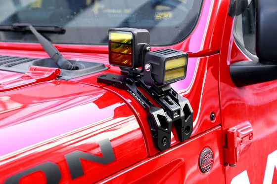 รถยนต์นอกถนน Wrangler JL A หมวกไฟเสา มอนท์บราคเก็ต อลูมิเนียมเหล็ก 235 * 130 * 100 มม