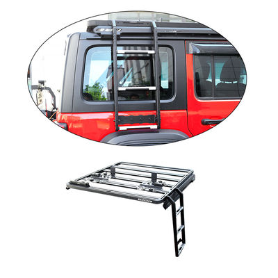 18-23 Wrangler Rubicon Jeep Side Ladder วัสดุเหล็กทนทานสําหรับการผจญภัยนอกถนน