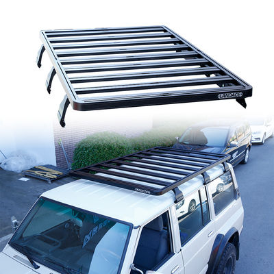 พื้นผิวเคลือบผง AL6063-T6 แพลตฟอร์มรากหลังคารถยนต์สําหรับ Nissan Patrol Y60 แพลตฟอร์ม