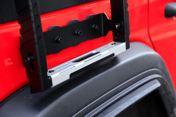 2018- WranglerJK WranglerJL CNC เครื่องแปรรูปบันไดด้านข้างพับสีดําสําหรับ Rubicon Jeep