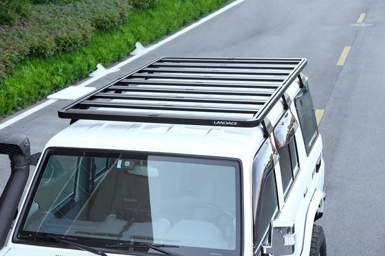 อัลลูมิเนียมสกัดหลังคา มอนท์รถยนต์ หลังคากระเป๋าสําหรับ Toyota FJ Cruiser ในสีดํา