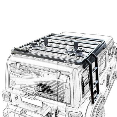 รากบันไดรถยนต์สีดํากลสําหรับ WranglerJK WranglerJL JEEP การทํางานที่เพิ่มขึ้น