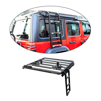 ขาวเคลือบ 4x4 Off-ถนน Side Ladder สําหรับสากล Flat Platform อลูมิเนียมรถยนต์ แร็ค หลังคา