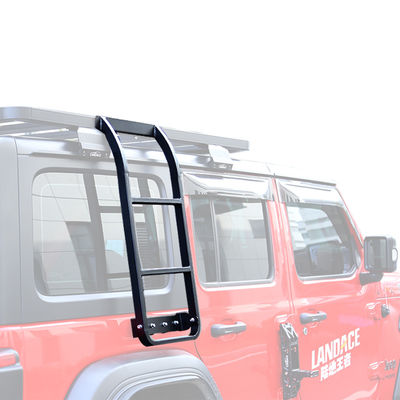2013-2017 Jeep Wrangler JL JK ราคาบันไดด้านดําสําหรับ แร็ค หลังคาที่ง่ายและการเข้าถึง Tailgate