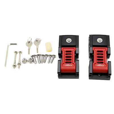 อัลลูมิเนียมสลัด สีดํา Locking Hood Catch Kit สําหรับ WranglerJL SUV การปรับแต่งภายนอก