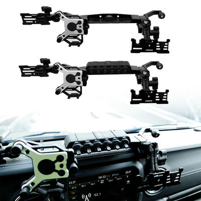 2018-4x4 อุปกรณ์เสริมรถยนต์ อลูมิเนียมสกัดศูนย์คอนโซล หมุนถือมือถือสําหรับ Jeep