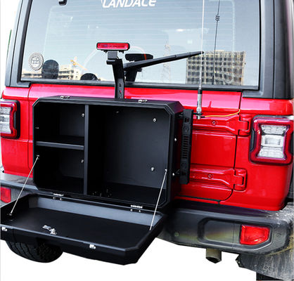 Wrangler JL ปิดถนน อัลลูมิเนียม Jeep หลังหลัง กล่องเก็บของภายนอก ขนาด 700x450x317mm