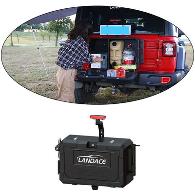 Wrangler JL ปิดถนน อัลลูมิเนียม Jeep หลังหลัง กล่องเก็บของภายนอก ขนาด 700x450x317mm