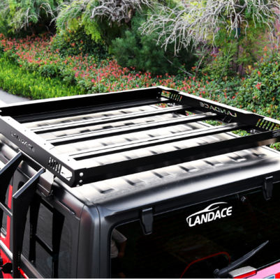 เครื่องบรรทุกกระเป๋าเดินทางบนหลังคานอกถนน สําหรับ 18-23 วรานกลเลอร์ Rubicon Jeep วัสดุเหล็กอัลลูมิเนียม