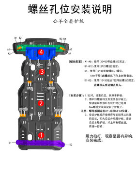 ผง เสื้อโค้ทing Finish Lower Guard Skid Plate สําหรับเครื่องยนต์ยี่ปุ่น อลูมิเนียมและเหล็ก