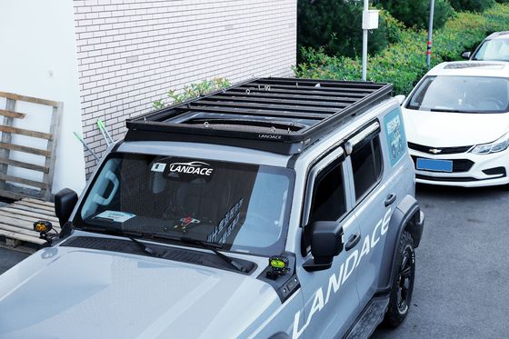 โลโก้ของแลนเดส 4x4 รถยนต์ อุปกรณ์เสริมภายนอก อลูมิเนียม ลมลม หลังคา ราค แทรก พลาตฟอร์ม กระเป๋าสัมภาระ สําหรับถัง 300 ดํา