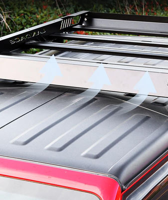 ปิดถนน 1455*1425*113mm อลูมิเนียมลมฟาเวอริงหลังคา แร็ค แร็ค Platform สําหรับ Jeep Wrangler JL JK