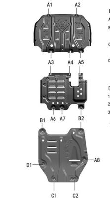 Ford Everest Undercar Shield อัลลูมิเนียมสลัด ป้องกันภายใต้ร่างกาย