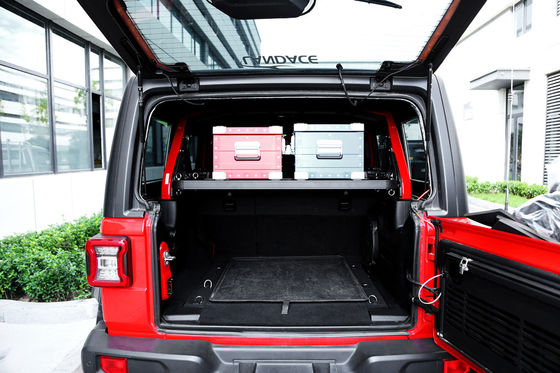 เครื่องบรรจุกระเป๋าสะพายของนอกถนน สําหรับ Jeep Wrangler สีดํา อลูมิเนียมสับสนธิ กระเป๋าบรรทุก