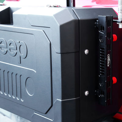 2021- Jeep Wrangler สีดํา อลูมิเนียมสกัดผง ปู๊ดเคลือบประตูด้านหลังข้างนอกกล่องเก็บของ