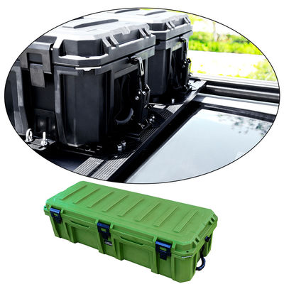 กล่องเก็บเครื่องมือพลาสติกขนาด 110L สําหรับเก็บเครื่องมือไว้อย่างปลอดภัยบนเร็กหลังคารถยนต์ภาระหนัก
