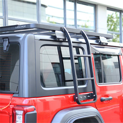 Jeep Wrangler 2008-2013 1500*1425*55 มิลลิเมตร พาวเดอร์โค้ท แร็คหลังคาเรียบพร้อมบันไดข้าง