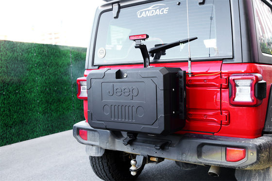 2018- กล่องเก็บประตูหางเหล็กอัลลูมิเนียม กล่องเปลี่ยนล้อสํารองสําหรับ Jeep Wrangler JL JK