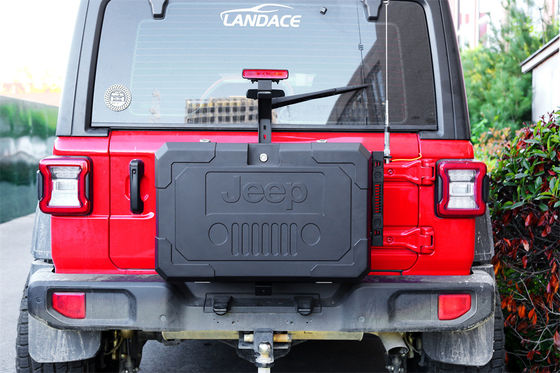 อลูมิเนียมเหล็กสลัด ประตูหางกล่องเก็บของ ล้อสํารองสําหรับ Jeep Wrangler JL JK