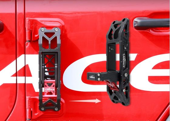 จีอีพี (JEEP) สอดคล้อง สีดํา Anodized Foot Rest Pegs สําหรับการติดตั้งง่ายบนประตูปีน