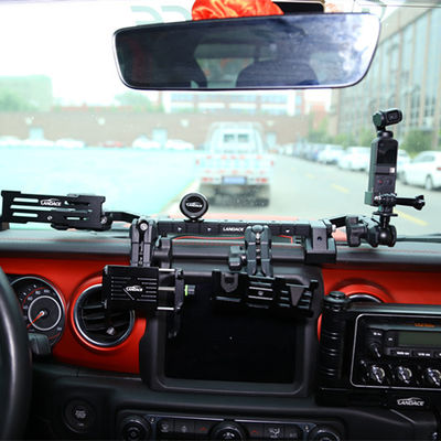 อลูมิเนียมสกัดสีดํา คอนโซลกลาง แดชบอร์ด จุดถือโทรศัพท์ สําหรับ 4*4 Jeep Wrangler